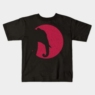 Minimalist Distressed Red Sun African Elephant Kids T-Shirt